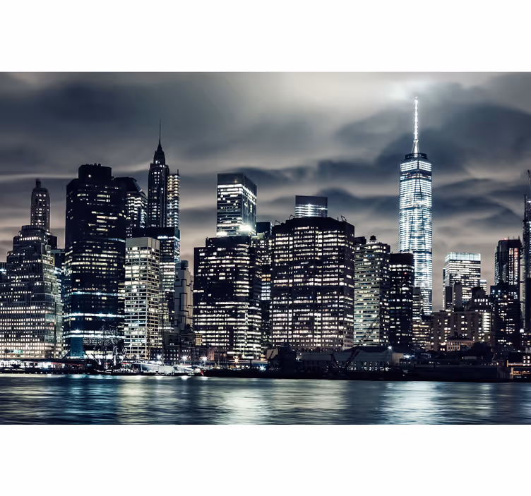 Rollo fenster wohnzimmer new york bei nacht - TenStickers