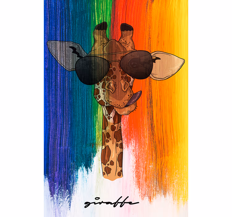 Rollo fenster wohnzimmer regenbogen giraffe - TenStickers