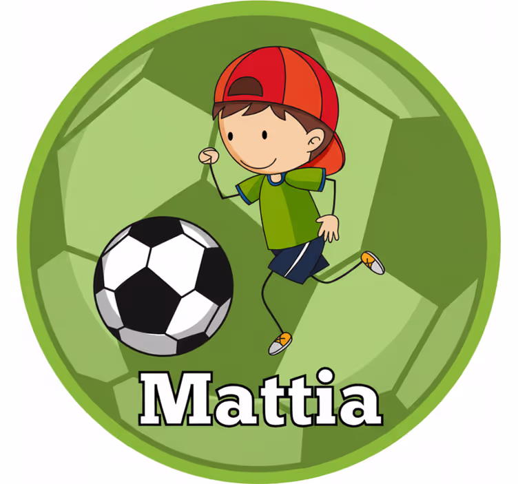 Rollo fenster grün fußballdesign mit namen anpassbar - TenStickers