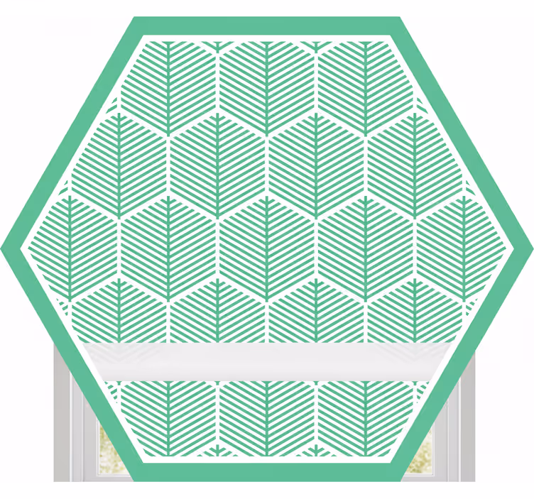 Rollo fenster grün mit hexagonalen pflanzenmotiven - TenStickers