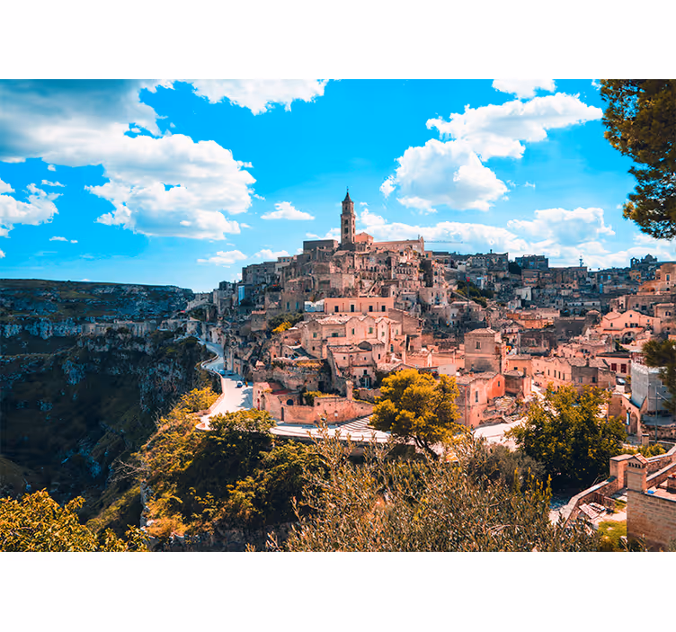 Rollo fenster wohnzimmer matera stadtlandschaft - TenStickers