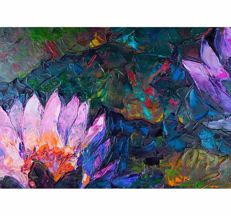 Rollo fenster wohnzimmer Ölbild lotus - TenStickers