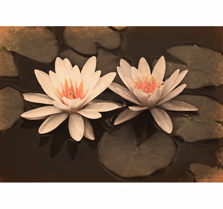 Rollo fenster wohnzimmer im vintage lotus design - TenStickers