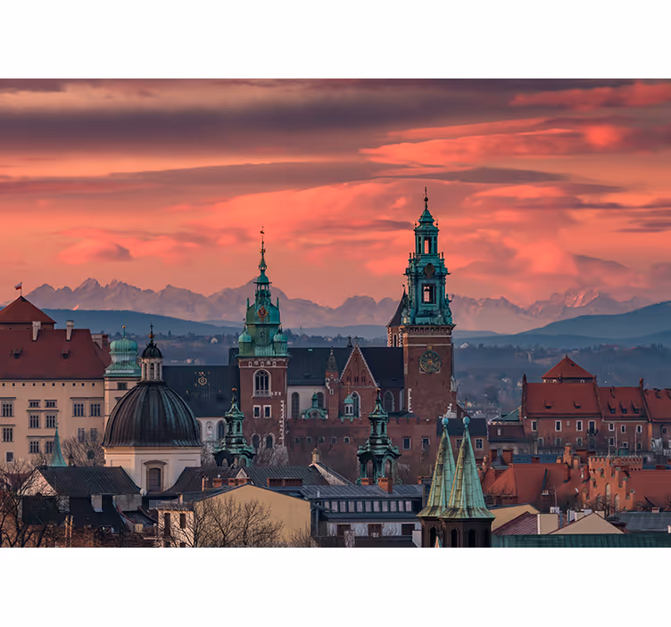 Rollo fenster wohnzimmer mit blick auf krakau und tatra - TenStickers