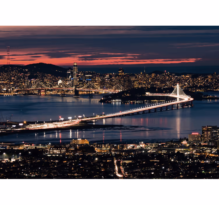 Rollo fenster wohnzimmer san francisco am abend - TenStickers