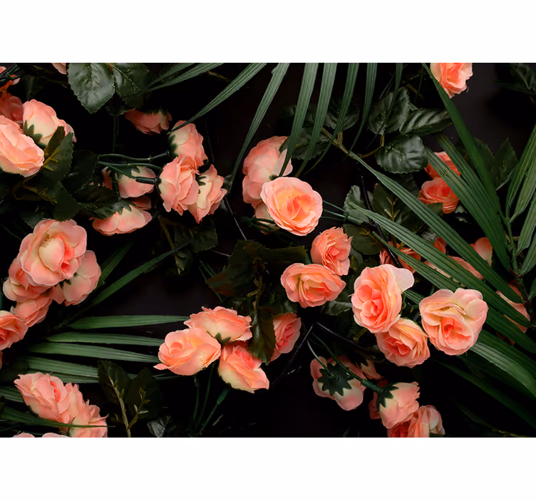 Rollo fenster wohnzimmer blumen mit palmen - TenStickers