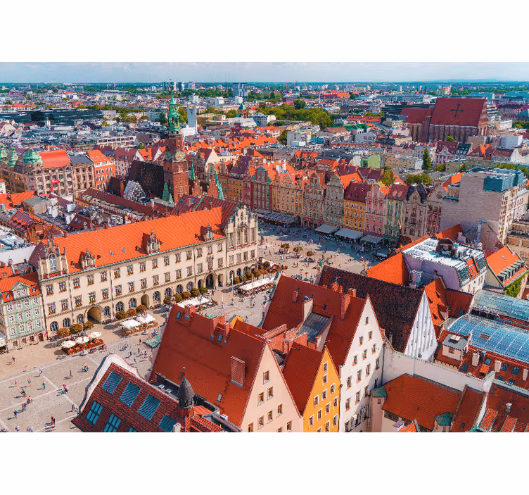 Rollo fenster wohnzimmer mit wrocław panorama - TenStickers