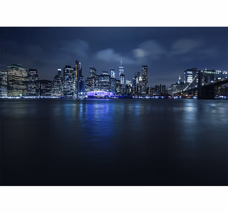 Rollo fenster wohnzimmer blaue manhattan nacht - TenStickers