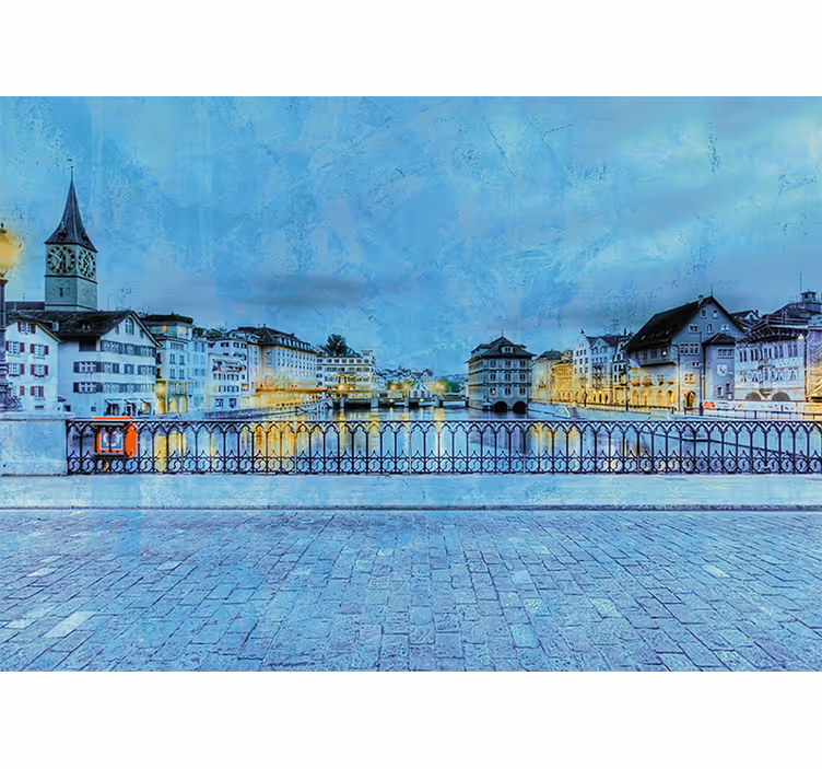 Rollo fenster wohnzimmer kalte nacht in zürich - TenStickers