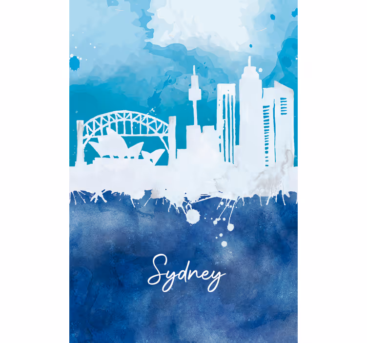 Rollo fenster wohnzimmer sydney skyline aquarell - TenStickers