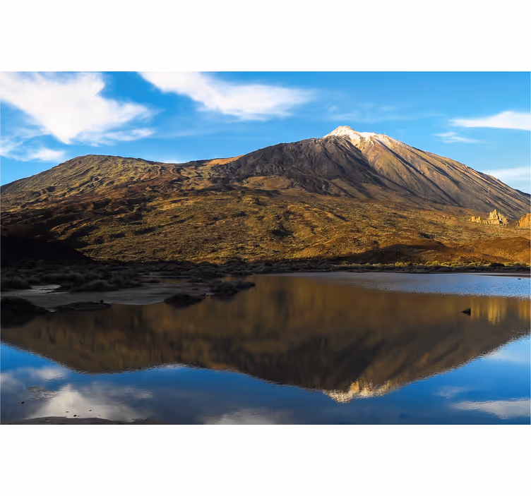 Rollo fenster wohnzimmer teide im wasser gespiegelt - TenStickers