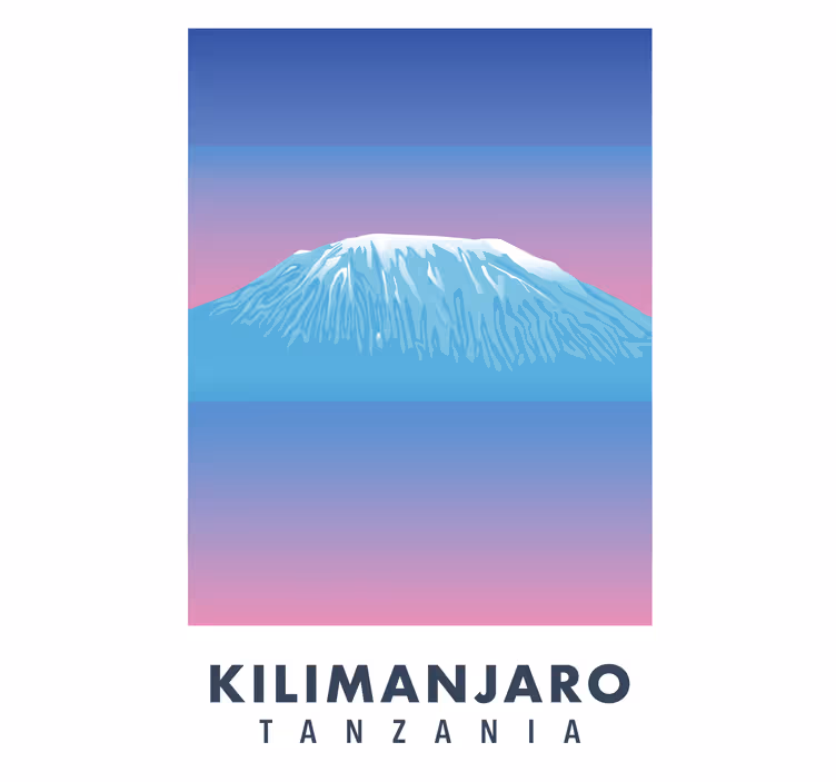 Rollo fenster wohnzimmer kilimanjaro retro-leinwand - TenStickers