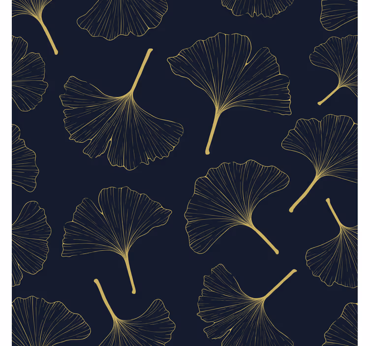 Rollo fenster wohnzimmer mit 3d goldenen ginkgo-blättern - TenStickers