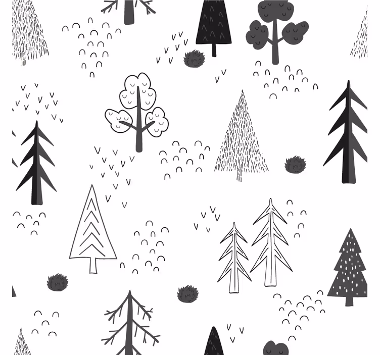 Rollo fenster wohnzimmer weiße minimalistische bäume - TenStickers