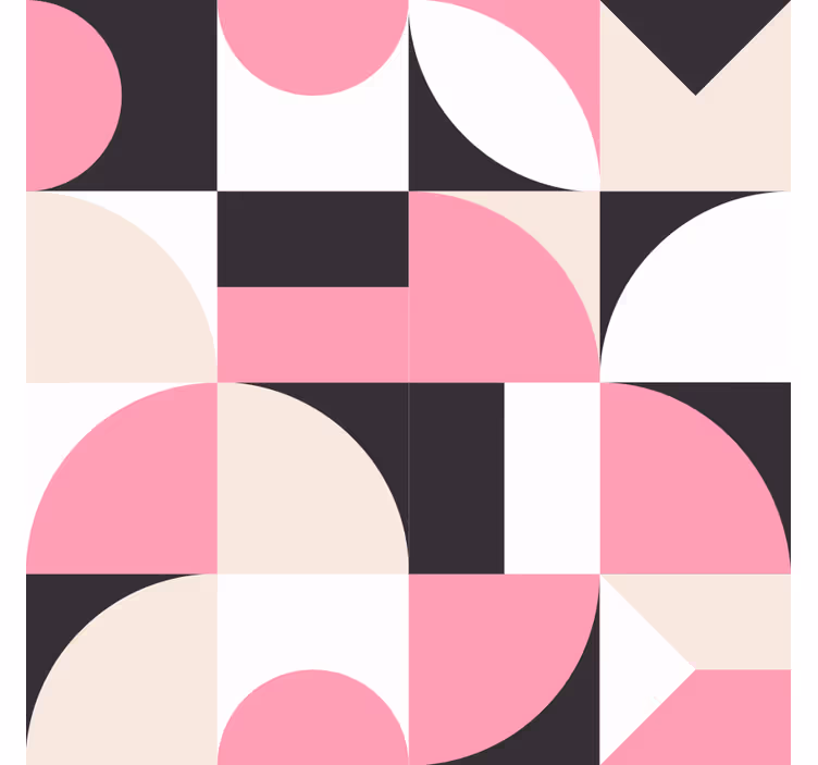 Rollo fenster wohnzimmer mit pinkem geometrischem muster - TenStickers