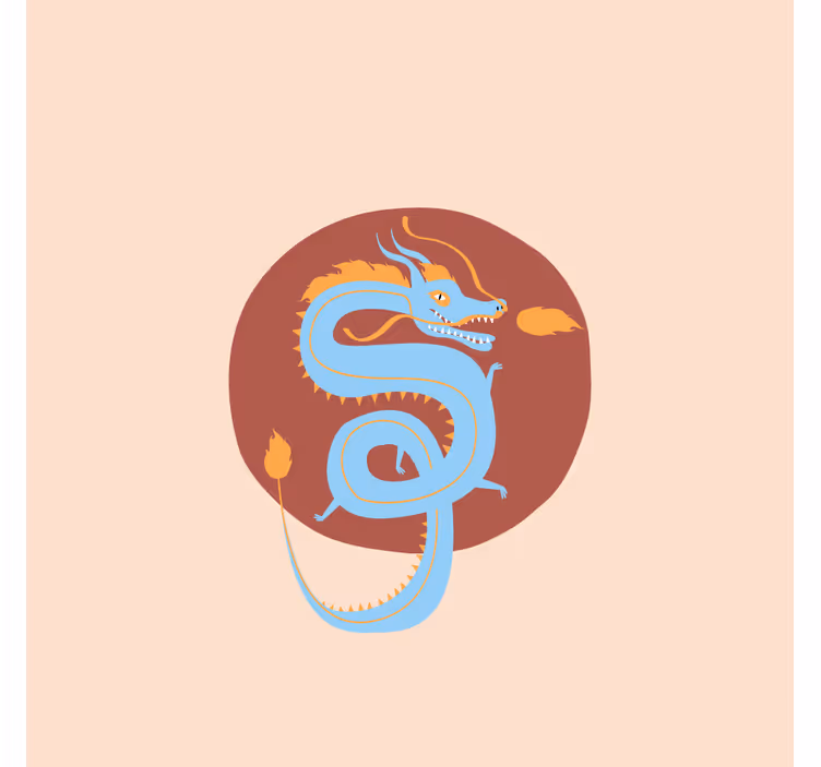 Rollo fenster wohnzimmer in hellblauem drachen-design - TenStickers