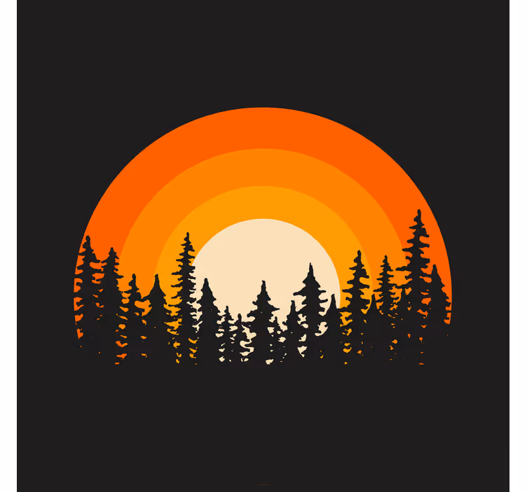 Rollo fenster wohnzimmer dunkler wald sonnenaufgang - TenStickers