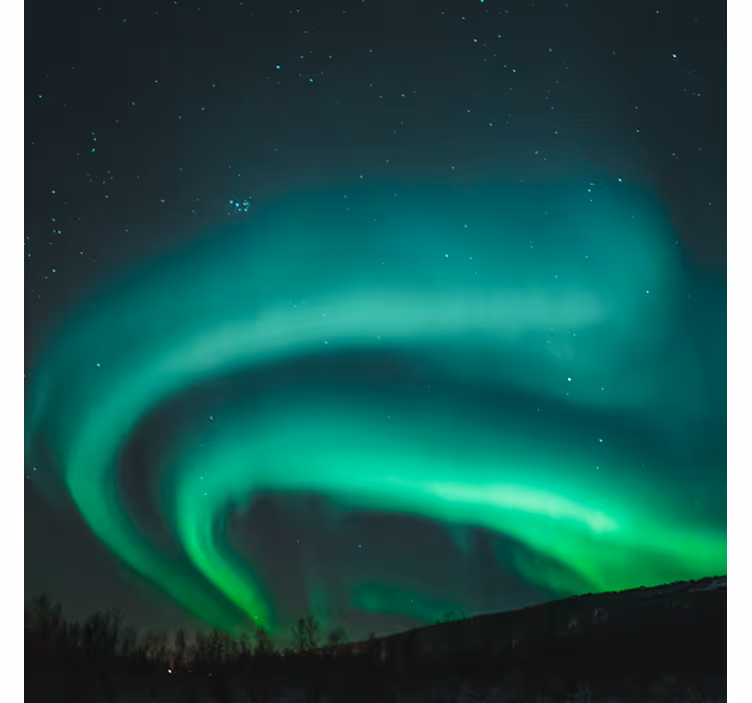 Rollo fenster wohnzimmer schönes grünes nordlicht landschaft - TenStickers