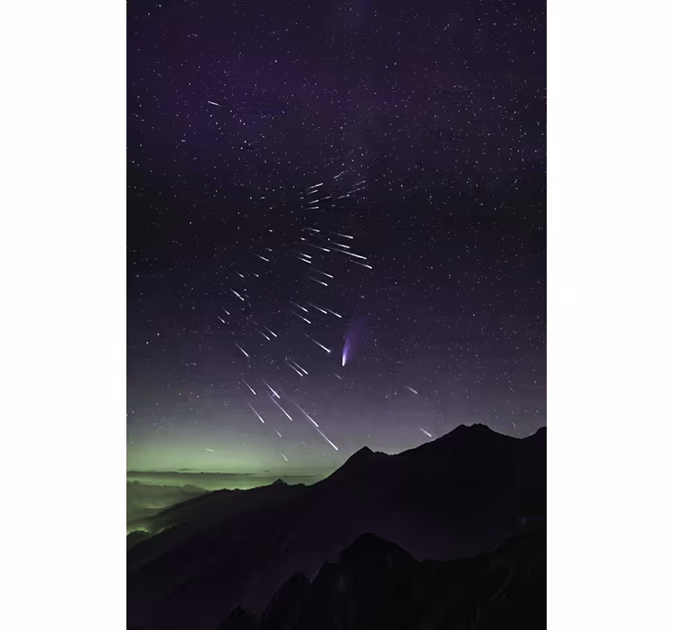 Rollo fenster wohnzimmer meteorregen aus sternschnuppen - TenStickers