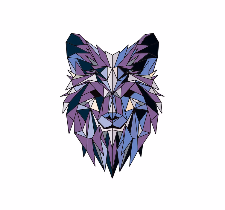 Rollo fenster wohnzimmer geometrischer wolf - TenStickers