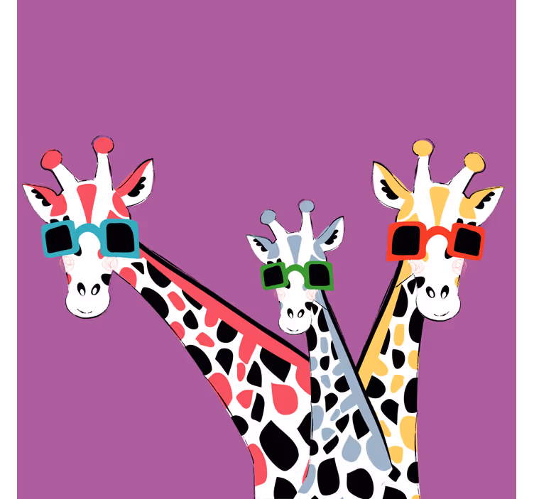 Rollo fenster wohnzimmer lustige giraffen mit sonnenbrillen - TenStickers