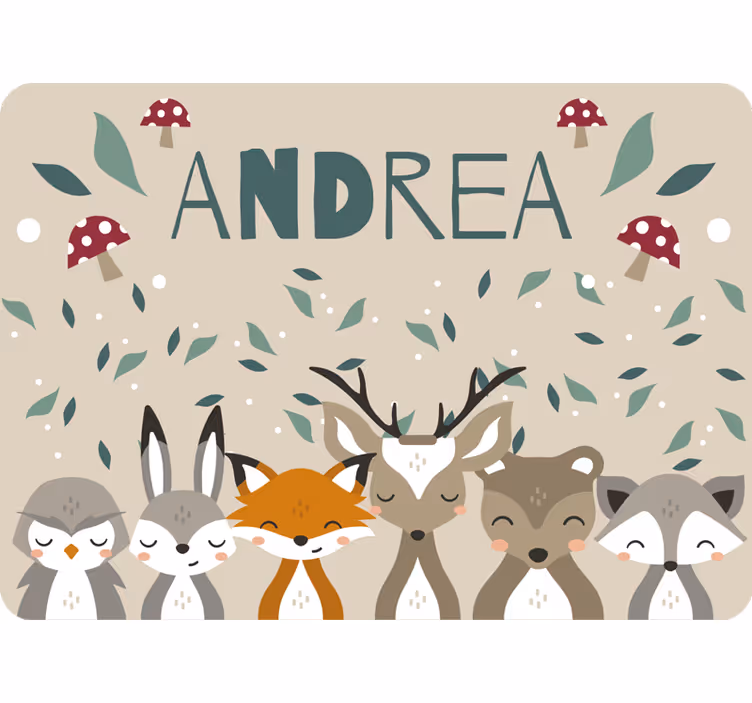 Rollo fenster beige mit personalisierten tiermotiven - TenStickers