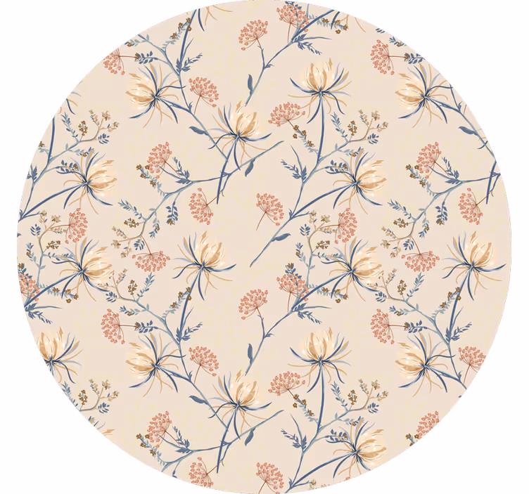 Rollo fenster beige botanischer blütenstoff - TenStickers