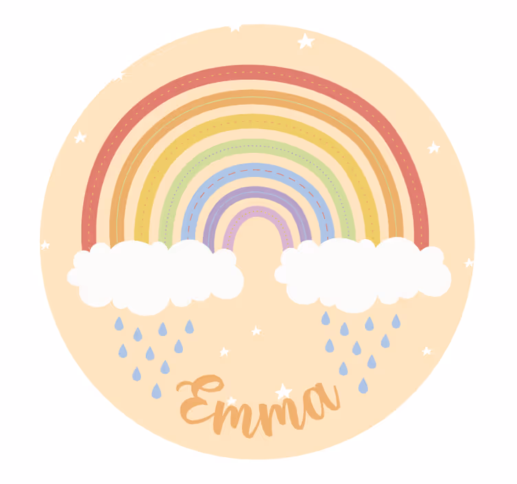 Rollo fenster beige aquarell regenbogen mit name - TenStickers