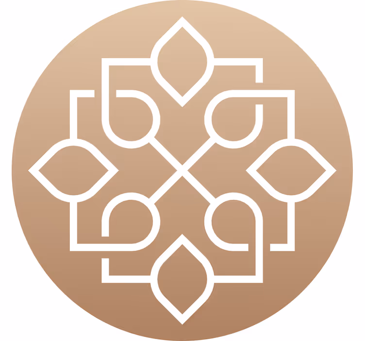 Rollo fenster beige mit geometrischem mandala design - TenStickers