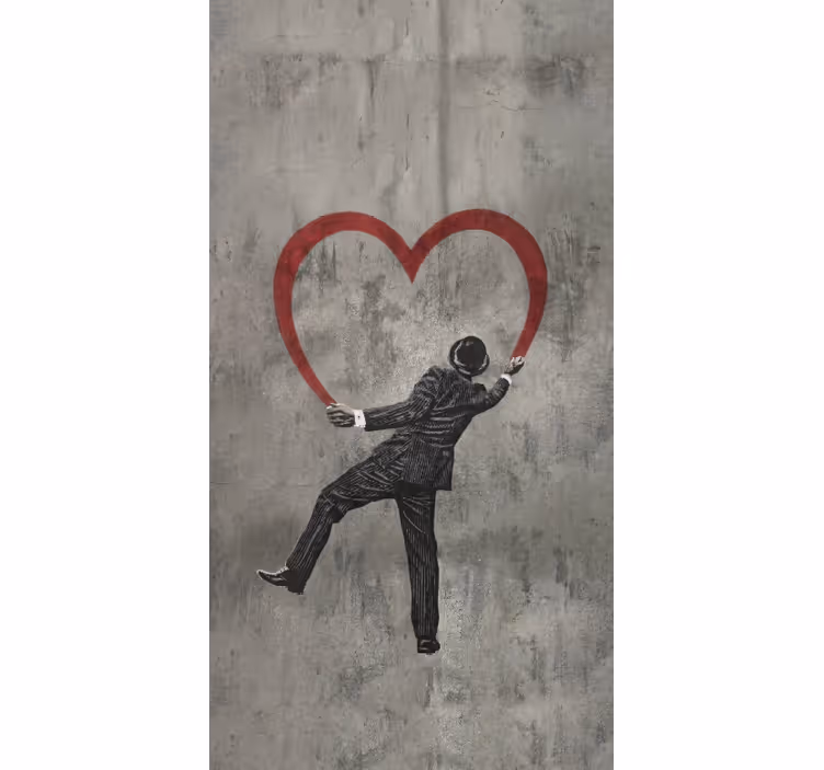 Rollo fenster grau mit banksy herzgraffiti - TenStickers