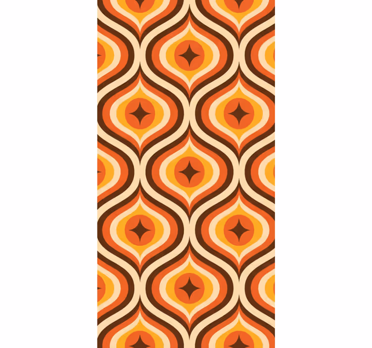 Rollo fenster vintage 70er jahre orangenmuster - TenStickers