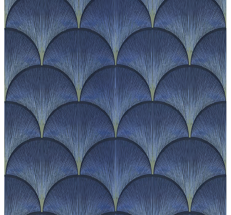 Rollo fenster vintage 1920er art déco blaue fächer - TenStickers