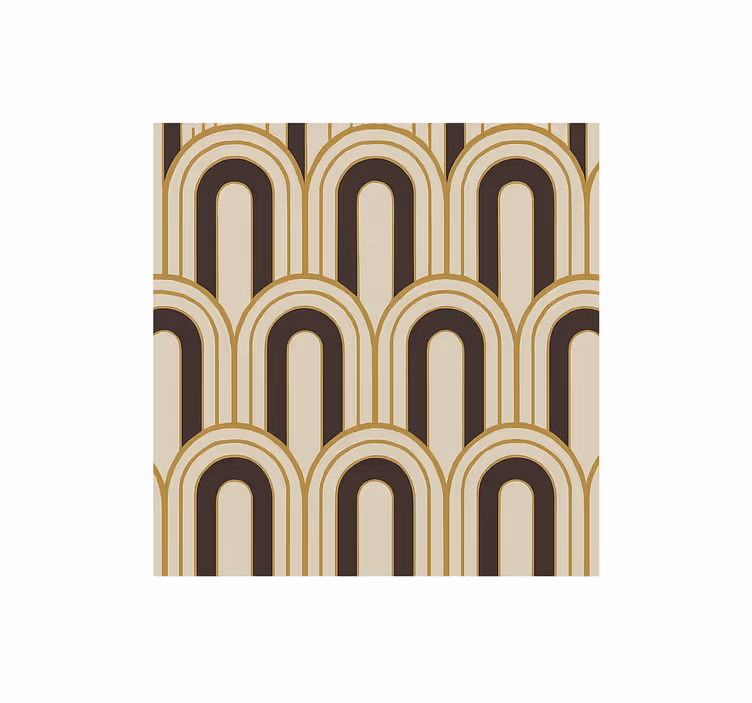 Rollo fenster vintage mit bögen im art deco der 70er - TenStickers