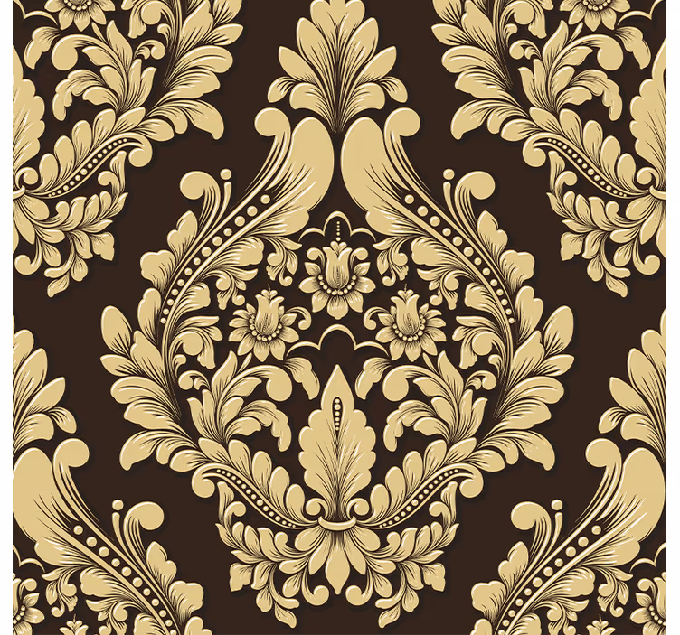 Rollo fenster vintage mit goldenem blumendesign - TenStickers