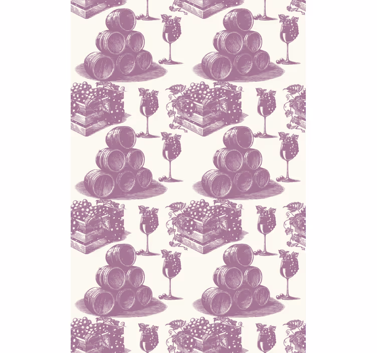 Rollo fenster vintage mit französischem violettmuster - TenStickers