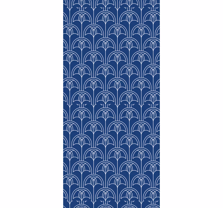 Rollo fenster vintage weißer bogen auf blauer kunstdeko - TenStickers