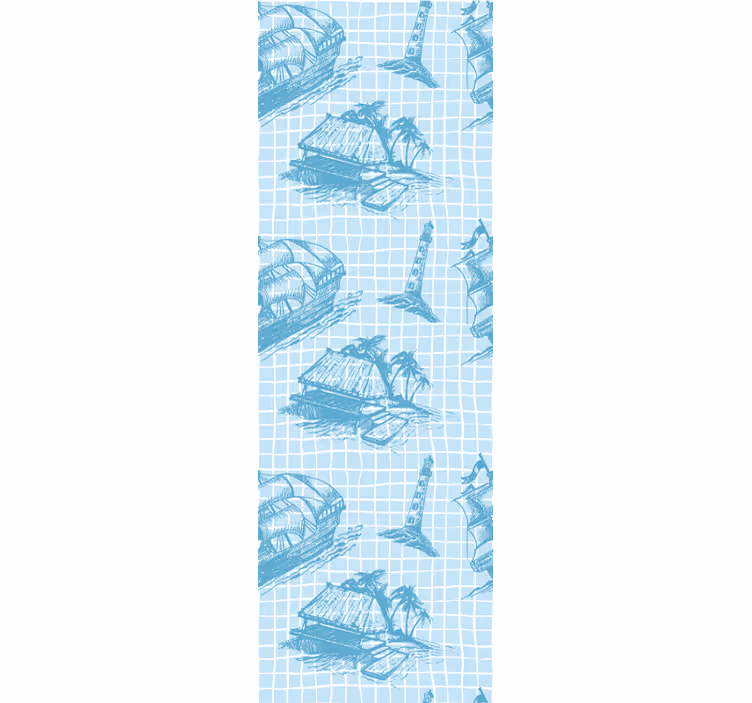Rollo fenster vintage westwind toile muster design - TenStickers