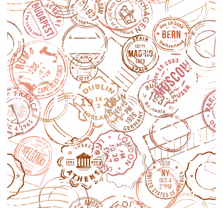 Rollo fenster vintage mit retro-stempeln - TenStickers