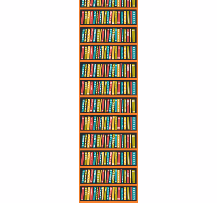 Rollo fenster vintage mit bunter bibliothek - TenStickers