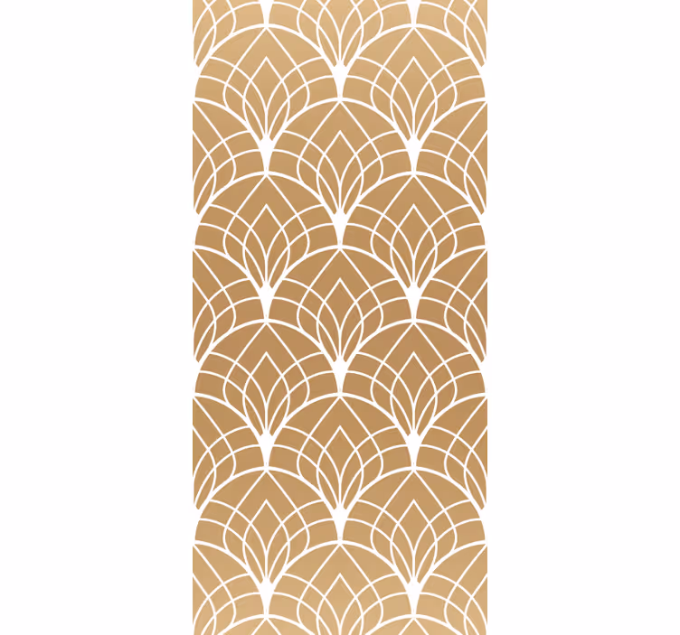 Rollo fenster vintage mit weiß-goldenem dekormuster - TenStickers