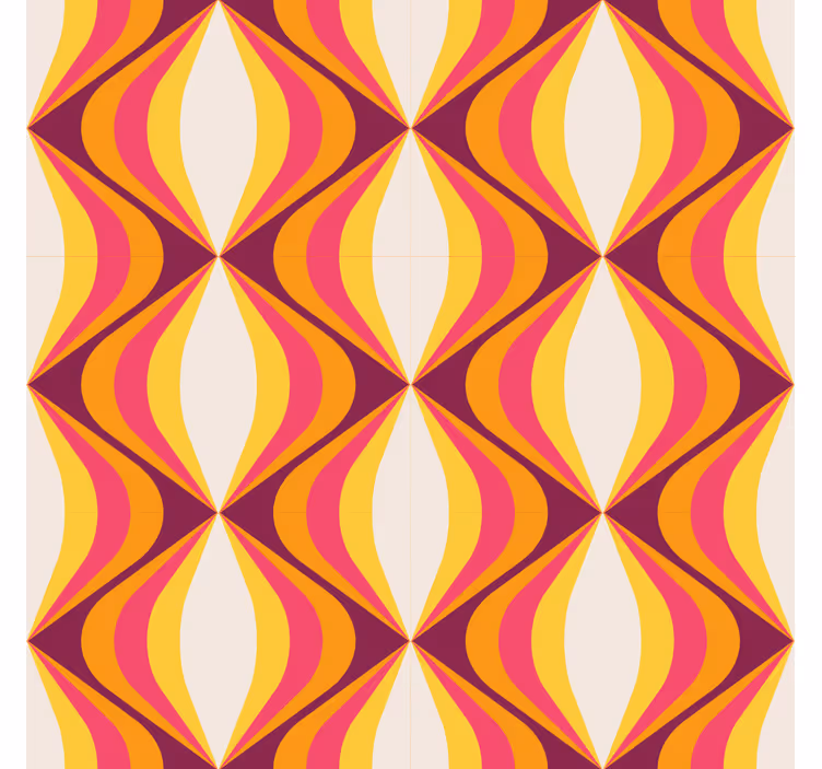 Rollo fenster vintage in retro orange welle - TenStickers