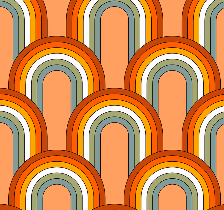Rollo fenster vintage 70er regenbogenmuster - TenStickers