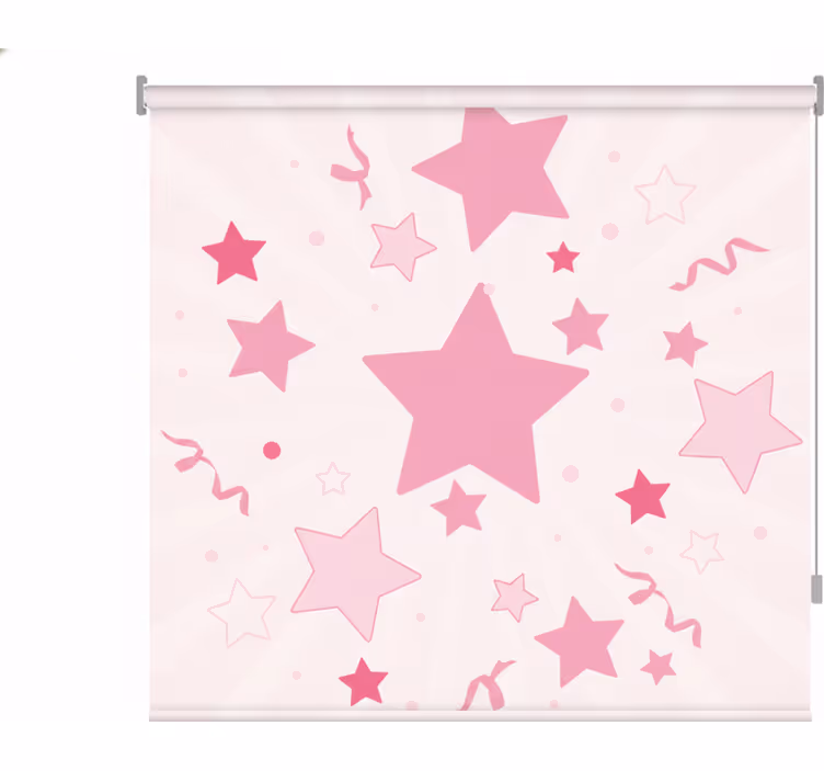 Rollo fenster rosa mit großen rosa sternen - TenStickers
