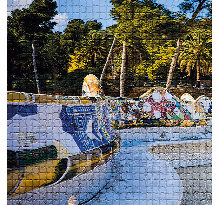 Rollo fenster wohnzimmer mit blick auf park güell - TenStickers