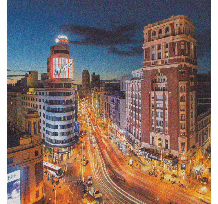 Rollo fenster wohnzimmer abendliche gran via bewegung - TenStickers