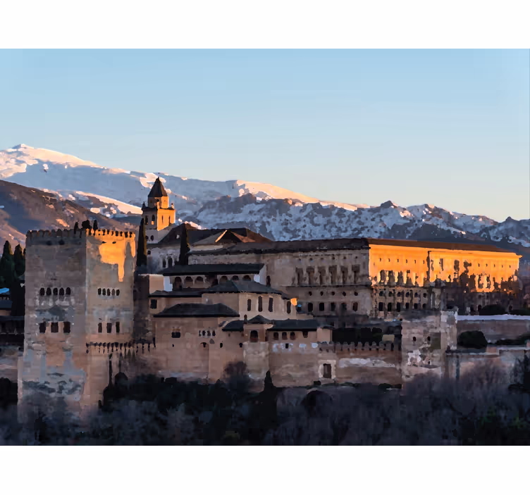 Rollo fenster wohnzimmer alhambra von granada abend - TenStickers