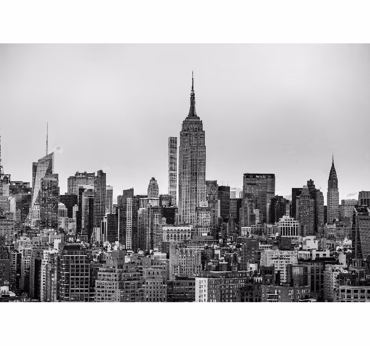 Rollo fenster wohnzimmer mit schwarz-weißem nyc bild - TenStickers