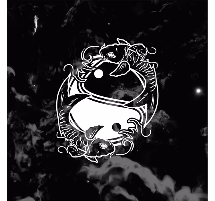 Rollo fenster wohnzimmer yin yang gleichgewicht fisch - TenStickers