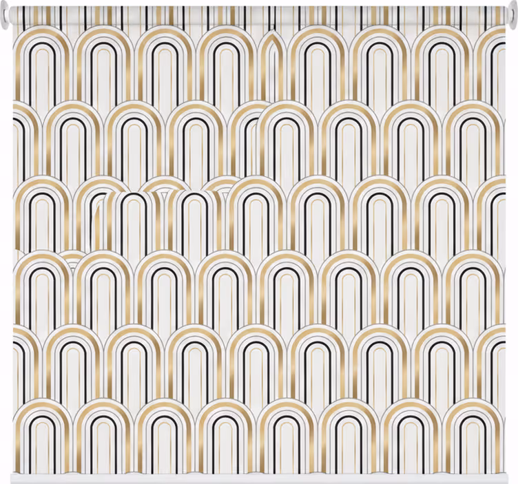 Rollo fenster wohnzimmer mit geometrischen art deco motiven - TenStickers