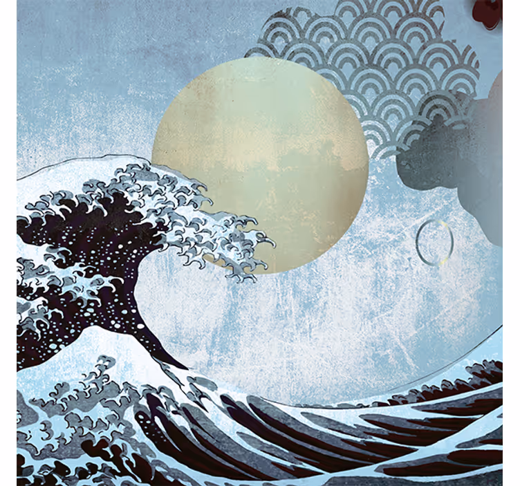Rollo fenster wohnzimmer welle orientalische kunst - TenStickers